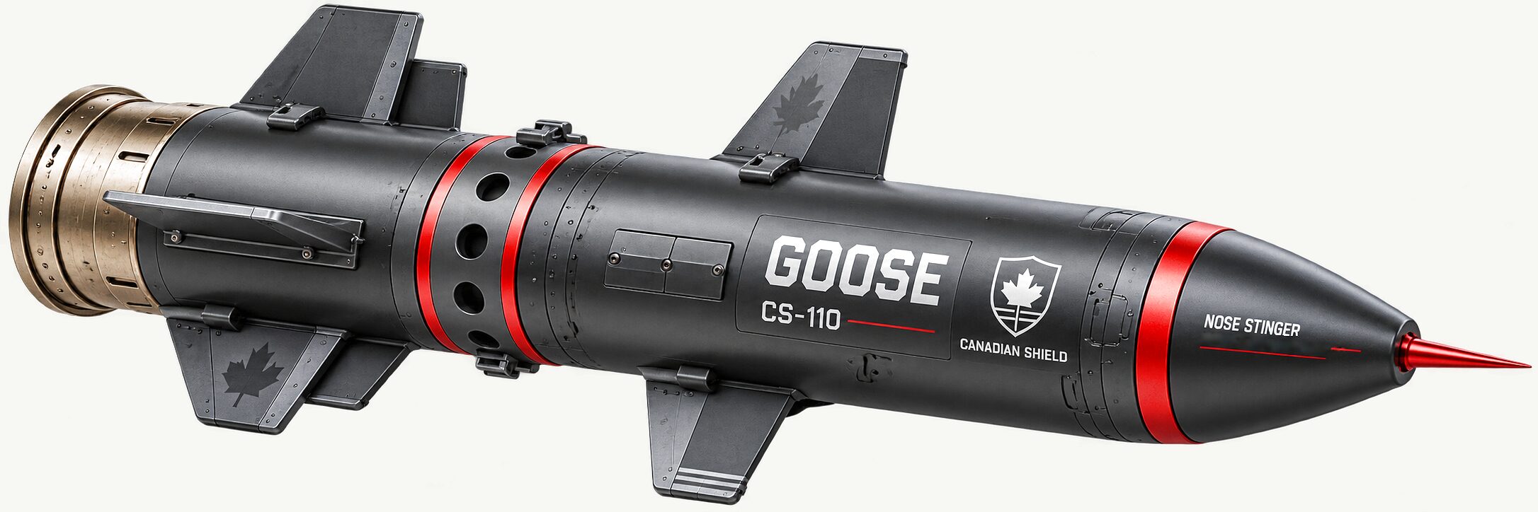 Goose CS-110 on a clear ground, the lead round of the CDNS UAV Platforms line, product render.